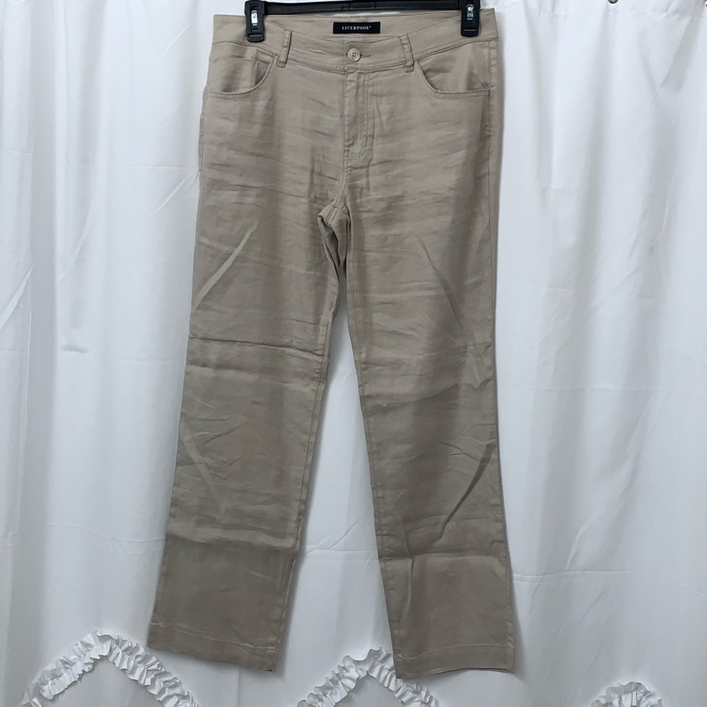Women’s LiverPool Khaki Linen Pants‎ Size 10/30 EUC